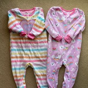 Set of 2 Absorba fleece onesie sleepers 18m